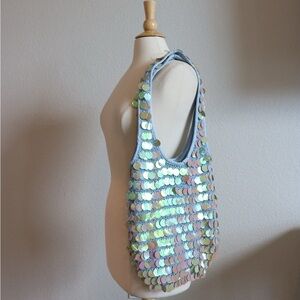 ‼️SOLD‼️ VINTAGE | 90s-Y2K Iridescent Sequin Large Tote Bag